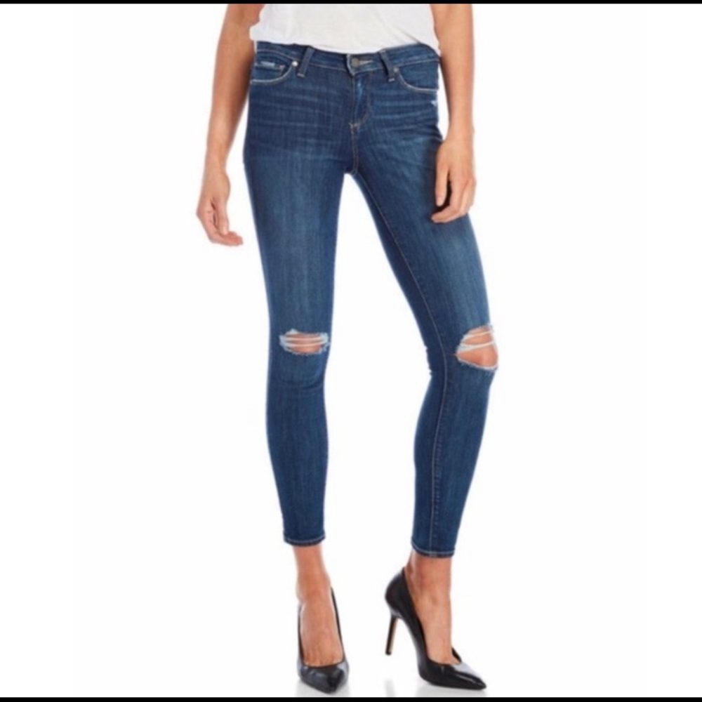 Paige Verdugo Ankle distressed skinny denim jeans 25